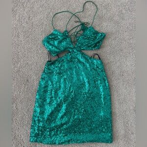 Hello Molly Emerald Sequin Dress